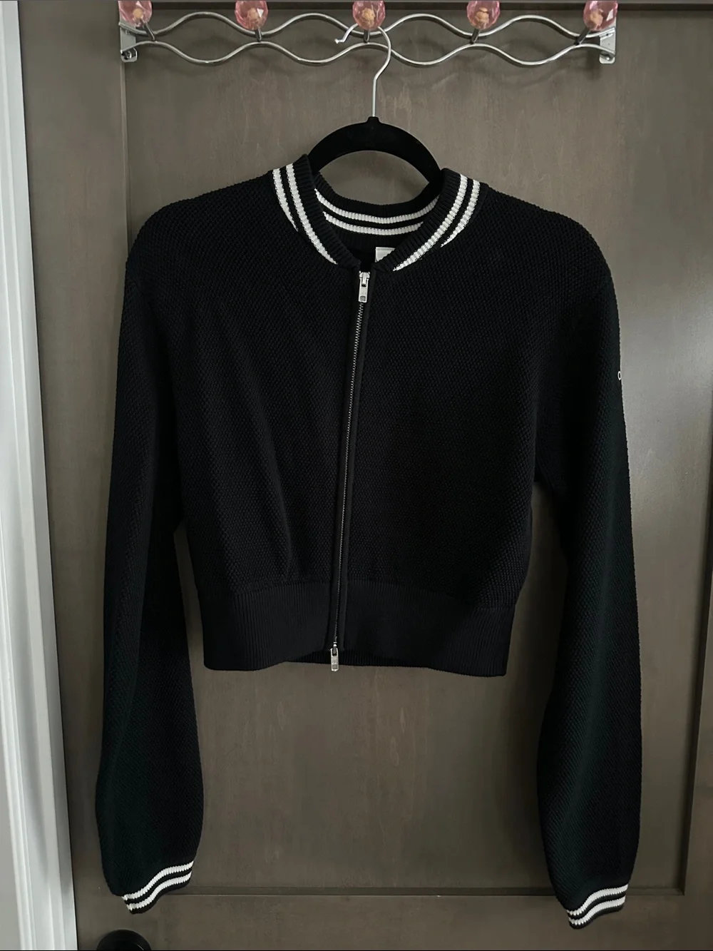ALO Tennis Club Sweater-Knit Full-Zip Cropped Jacket Size S NWOT